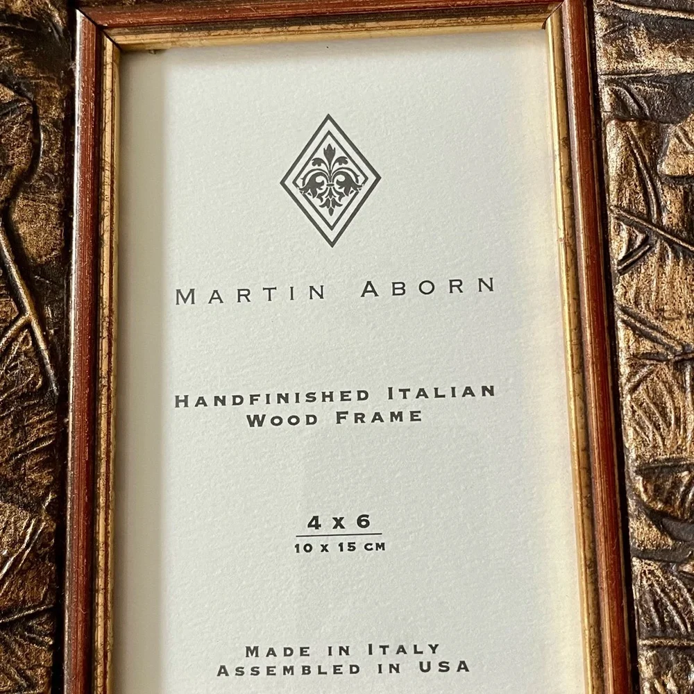 Martin Aborn Brown and Gold Wood Frame
